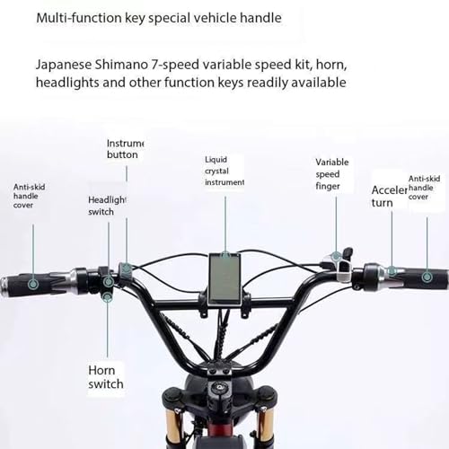 Electric Bicycle Fat Tire High Power Removeable Battery Ebike,Front/Rear Turn Signal,Rearview Mirror and 7 Gear Electric Bicycle