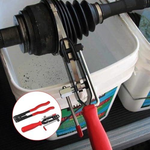 Dickno 2 PCS CV Joint Boot Clamp Pliers, Heavy Duty Automotive Clamp Pliers Kit with CV Boot Clamps, Universal Ear CV Axle Boot Clamp Pliers, Vehicle Repair Tool for Car ATV UTV