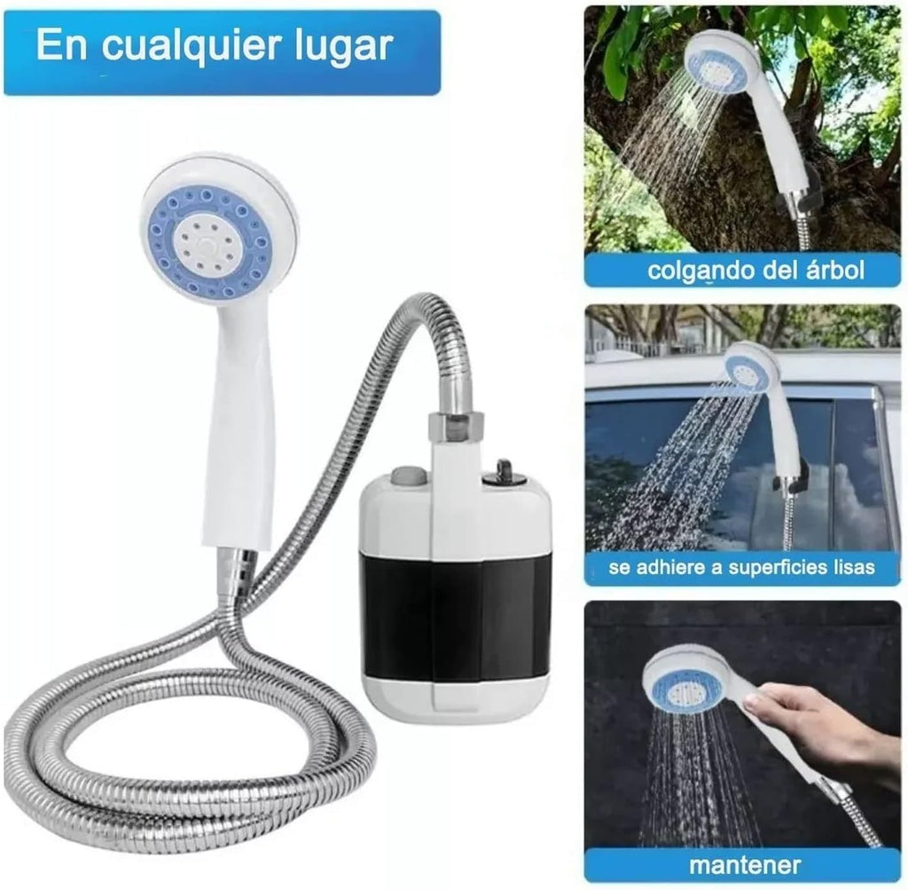 Portable Shower, Outdoor Electric Shower Battery Powered Pump Shower Head Nozzle for Camping, Hiking, Traveling, Washing