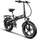 Folding Electric Bike for Adults,48V18Ah/12.8ah Removable Lithium Battery, 750W Motor 30MPH Electric Bicycle, 20" Fat Tire Electric Commuter Beach Snow Bicycle,Shimano 7-Speed,Dual Shock Absorber