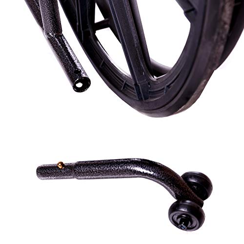 Wheelchair Reclining Back Heavy Duty Bariatric Desk Arm Padded Detachable with Cushioned Head Immobilizer and ELR (450lb) (24" seat)