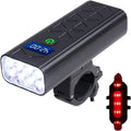 8T6 LED Bicycle Light USB Rechargeable 10000mAh Bike Light Rear Headlight Super Bright Flashlight MTB Rode Cycling Front Lamp (Color : 10000mAh-5000LM-B)