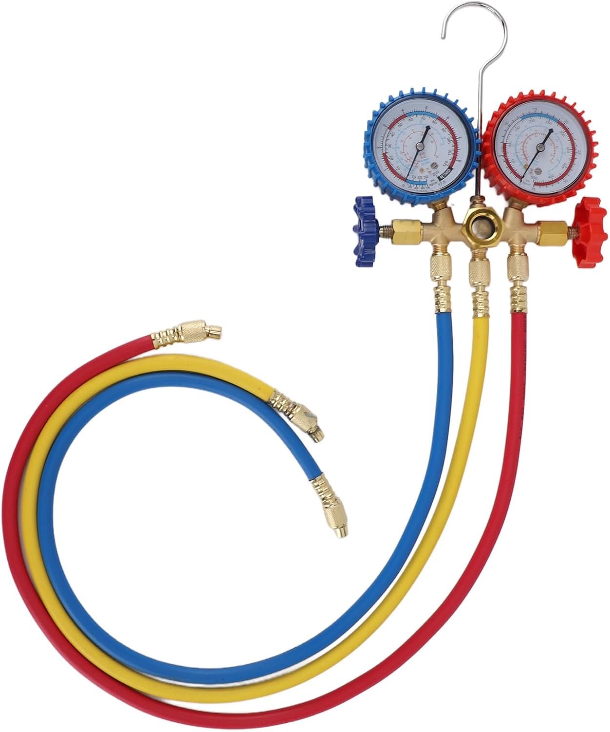 AC Diagnostic Manifold Gauge R22 R12 R404 R134 Double Head Anti Shock Vacuum Pressure AC Gauge Set