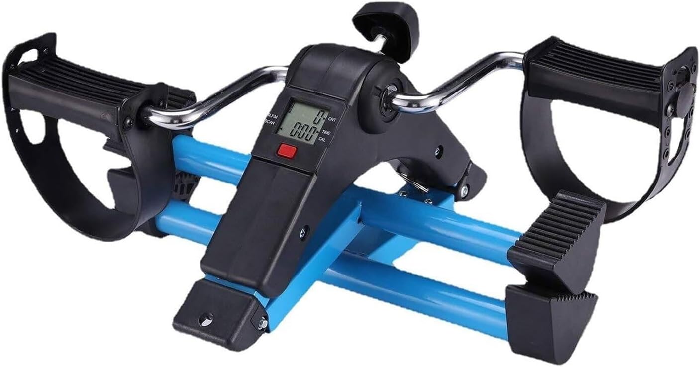 Electric Pedal Portable Mini Exercise Bike Stepper Under Desk Bike Pedal Exerciser, Indoor Elderly Rehabilitation Exercise Machine,Mini Exercise Bike for Leg and Arm with LCD Display