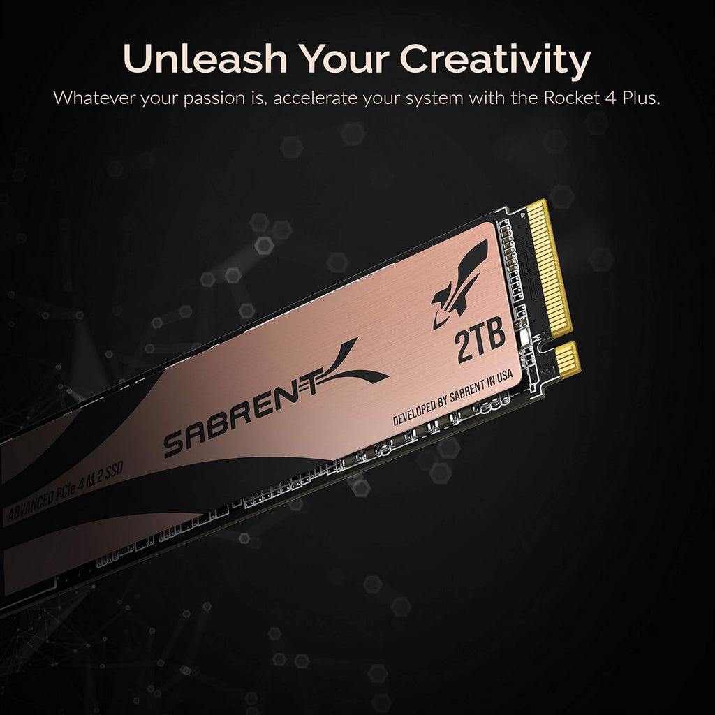 Sabrent 2TB Rocket 4 Plus NVMe 4.0 Gen4 PCIe M.2 Internal SSD Extreme Performance Solid State Drive R/W 7100/6600MB/s (SB-RKT4P-2TB)