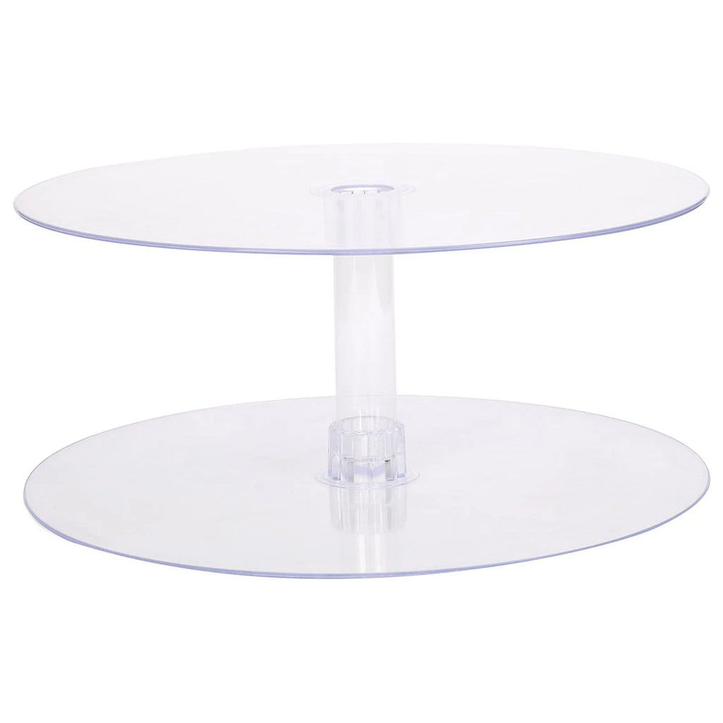 Efavormart 2 Tier 18 inch Acrylic Crystal Glass Clear Cupcake Dessert Decorating Stand For Birthday Xmas Party Wedding