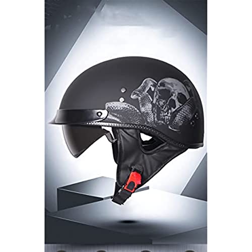 Motorcycle Half Helmet Vintage Scooter Helmet Women's Men's Retro Motorcycle Helmet DOT Certified Lightweight Breathable Street Sun Protection Moped Helmet with Sun Protection Goggles