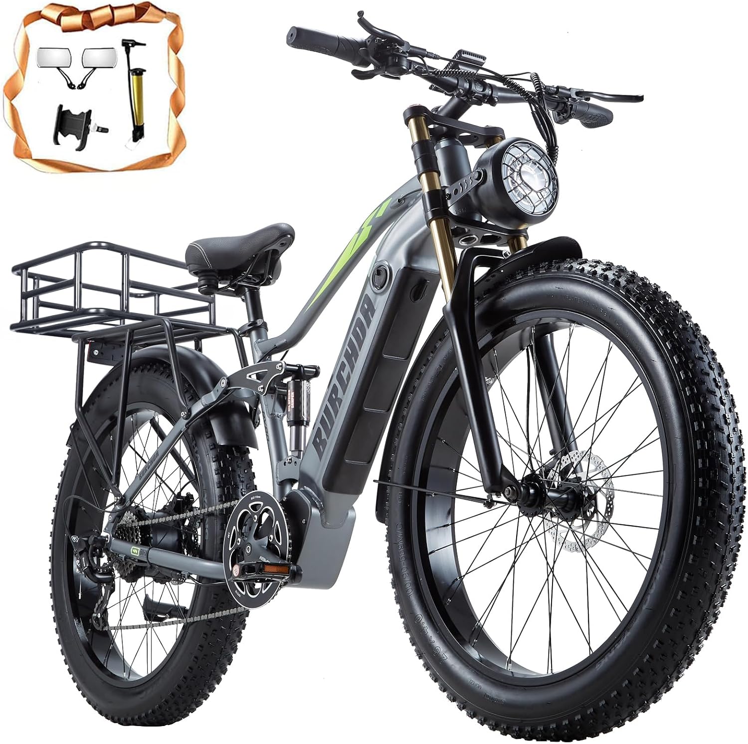 Electric Bike for Adult 48V 30AH/20AH Removable Battery 1000W Ebike 26"Fat Tire up to 30MPH&118 Miles Long Range Full Suspension Electric Bicycle with Dual Hydraulic Disc Brakes,Shim 8-Speed Gear