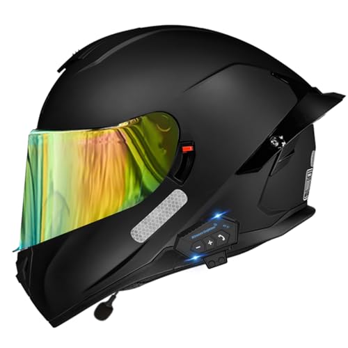 Full Face Bluetooth Motorcycle Helmet Modular Motocross Integrated Helmets DOT Approved Flip up Anti-Fog Dual Visors Sports Racing Helmet Built-in Speaker for Adults Men and Women