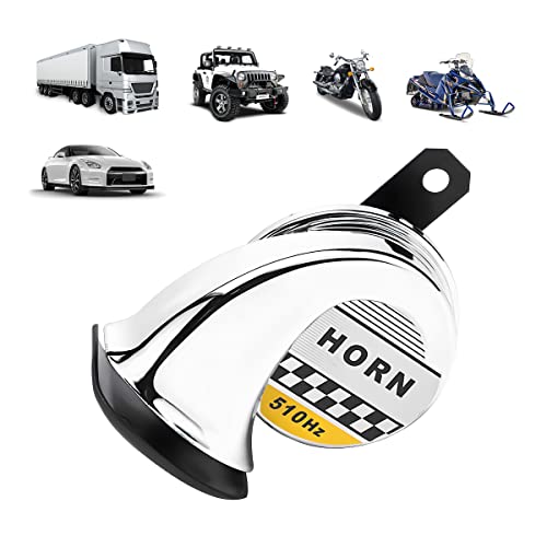 115DB 510Hz Snail Air Horn, 12V Waterproof Loud Electronic High Tone Horn, Single Sound Siren Voice Speaker, Auto Accessories Universal for Car, Motorcycle, Scooter, Bicycle, Boat, Train