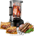 Excellent NutriChef Countertop Vertical Rotating Oven - Rotisserie Shawarma Machine  Kebob Machine  Stain Resistant &amp; Energy Efficient W/ Heat Resistant Door  Includes Kebob Rack with