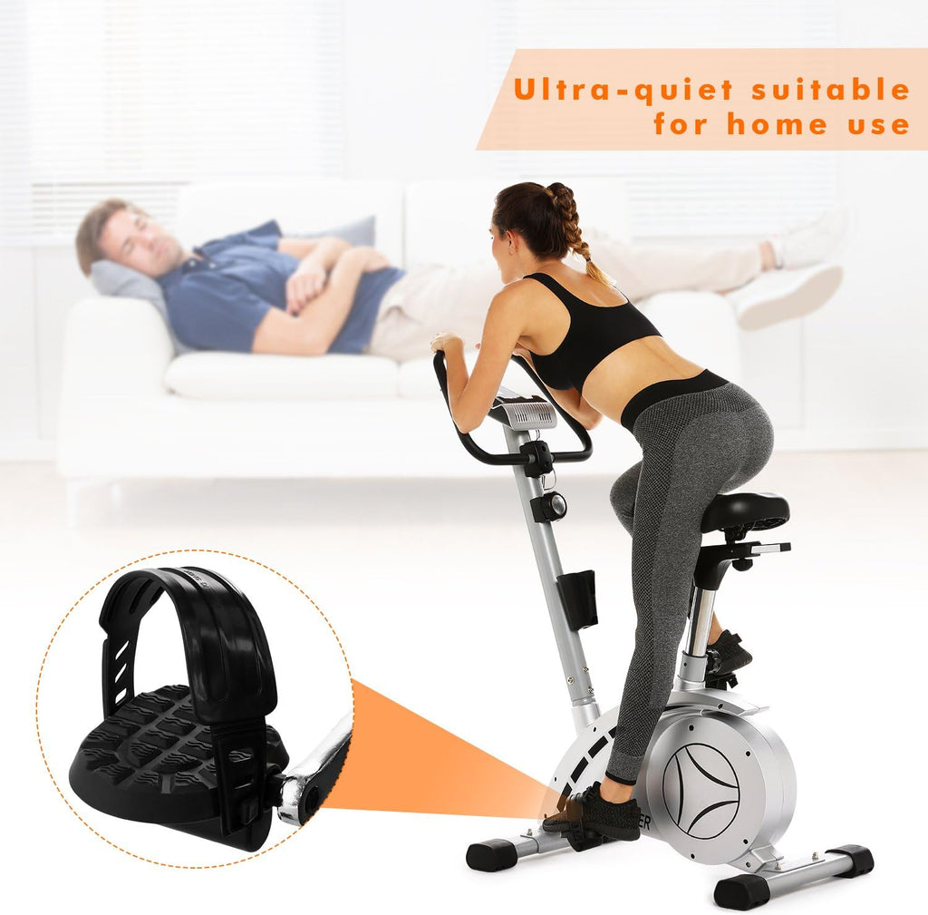 ANCHEER Upright Bike, Magnetic Resistance Exercise Bike for Cardio Workout Indoor Cycling