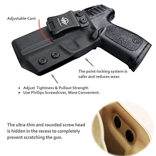 S&W SD9VE SD40VE Holster IWB Kydex Holster Custom Fit: Smith & Wesson SD9 VE / SD40 VE Pistol - Inside Waistband Concealed Carry - Adj. Cant Retention - Cover Mag-Button - No Wear, No Jitter