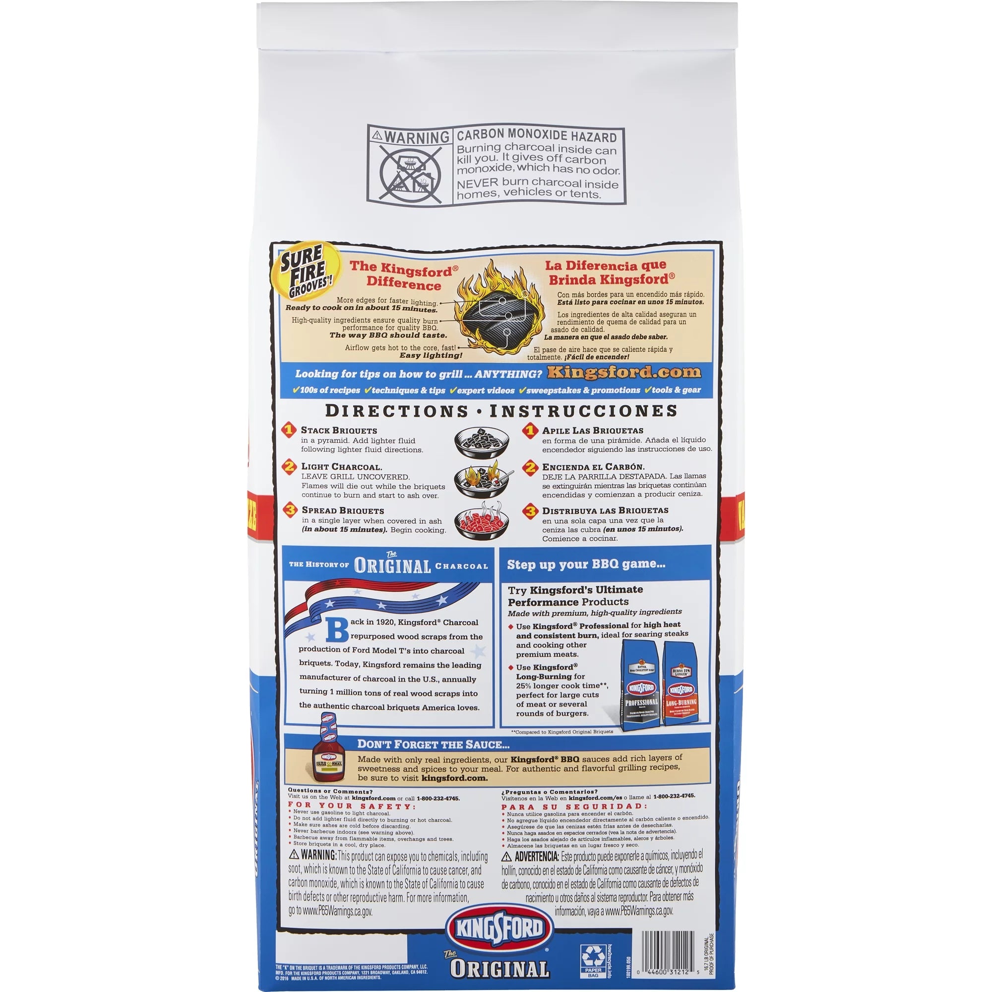 Kingsford Original Charcoal Briquettes, Two 16.7 lb Bags