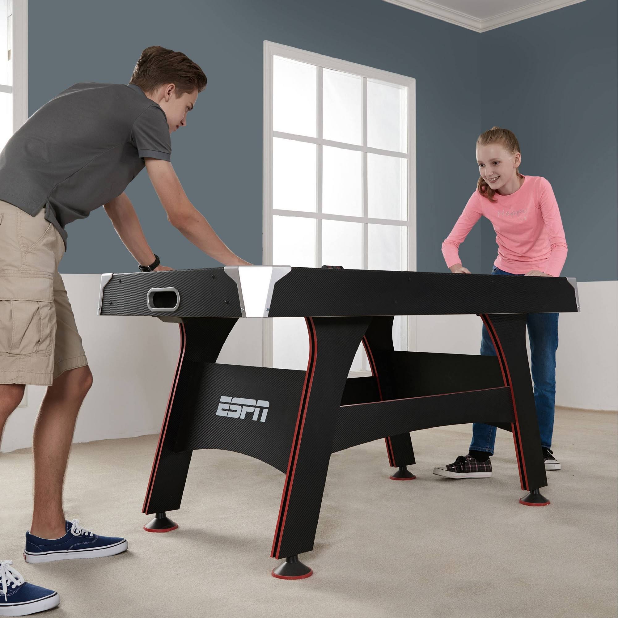 Espn - 5& Air Powered Hockey Table with LED Electronic Scorer