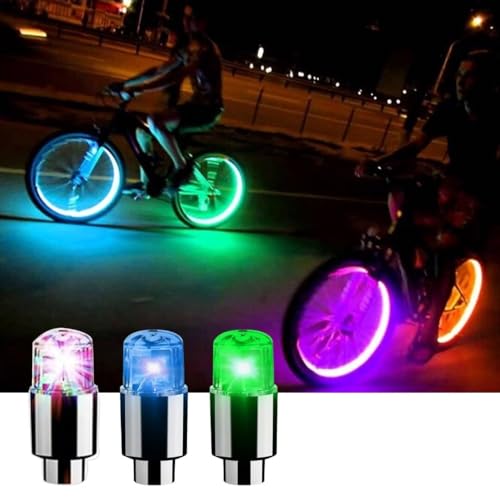 6 Pcs 2024 New Car Auto Flash Lights LED Car Bike Wheel Tire Tyre Valve Dust Cap Spoke Car Valve Stem Car Lights Hub Lamp Car Accessories