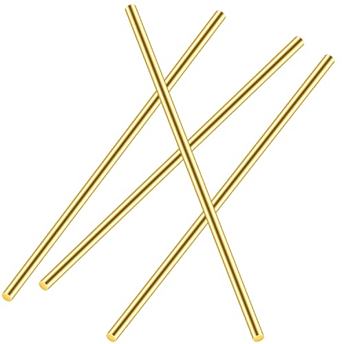 DYWISHKEY Brass Rods, Brass Round Stock Lathe Bar Stock for DIY Craft Making
