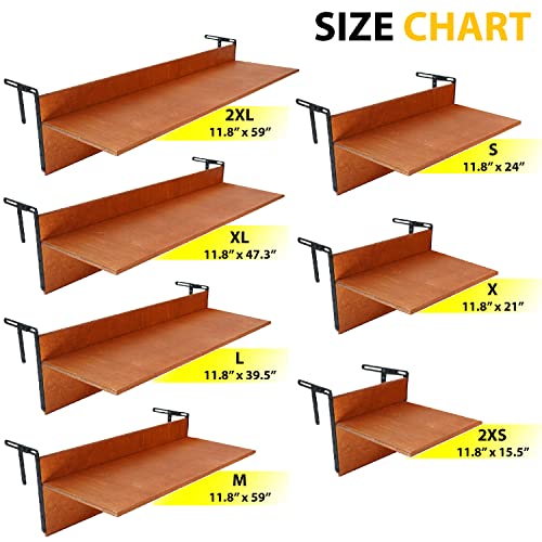 Balcony Bar Table for Railings, Outdoor Folding Deck Rail Table for Patio, Balcony Hanging Desk for Many Railings Compatible, Wooden Bar Serving Table for Porch (Chestnut, XL: 47.3 x 11.8 inches)