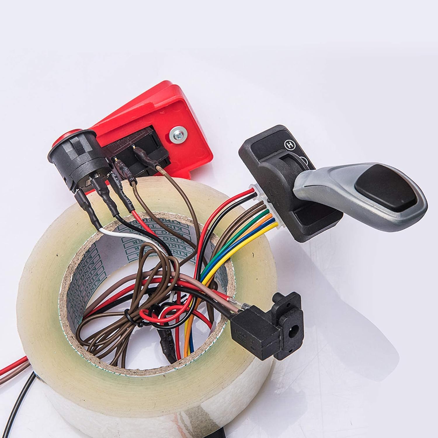 Kids Ride On Car 12V DIY Modified Harness Complete Set of Remote Control Circuit Borad Wires Switch Gearbox with Motors, Children Electric Ride On Car Accessories