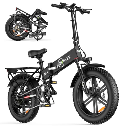 IDOTATA Electric Bicycle for Adults,1000W Motor, 48V 20AH Removable Battery, 31MPH, 31Miles Range, 7-Speed, 20" x4.0 Fat Tire Electric Folding ebike, Dual Shock Absorber Mountain Bike