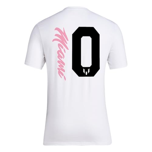 adidas Men's Soccer Messi X Miami Number 10 Tee - Show Your Support for Soccer Superstar Lionel Messi x Inter Miami