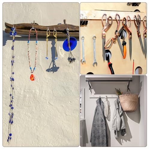 100 Pcs Screw Hooks, 1 Inch Metal Cup Hooks Screw in Mug Hooks Heavy Duty Screw Wood Wall Ceiling Hooks Plant Hooks Indoor Outdoor for Utensils Crafts Baskets Lights Wreaths - Bronze