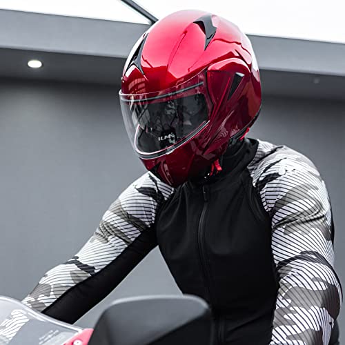 ILM Motorcycle Helmets Modular Dual Visor Flip-up Full Face Street Bike Racing Helmet DOT 5 Colors Model 808