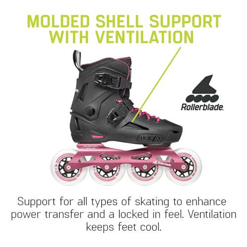 Rollerblade Lightning 90 Women's Urban Inline Skate, Black and Sangria