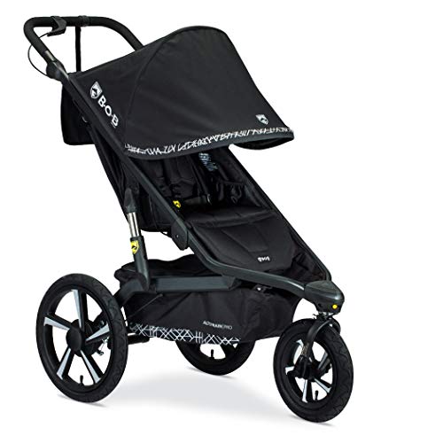 BOB Gear Bundle, Alterrain Pro Jogging Stroller, Black + Deluxe Snack Tray for Single Jogging Strollers + BOB Gear Deluxe Handlebar Console with Tire Pump for Single Jogging Strollers, Black