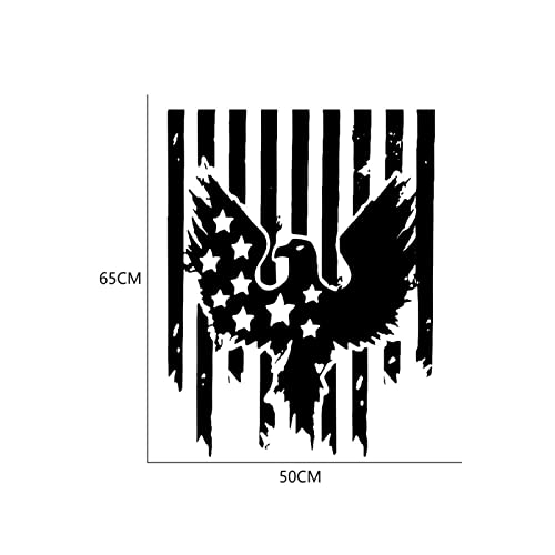 American Flag Eagle Creative Fun Hood Side Door Racing Stripes Modified Vinyl Stickers DIY Car Stickers (Color : Red)