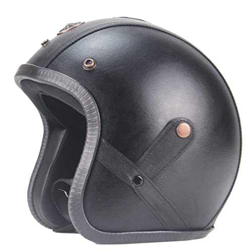 DLPACKJ Motorcycle Helmet 3/4 Open Face Half Helmet with Removable and Washable Lining, DOT Approved - Lightweight Half Face Motorbike Helmet for Men Women Scooter ATV Cruiser