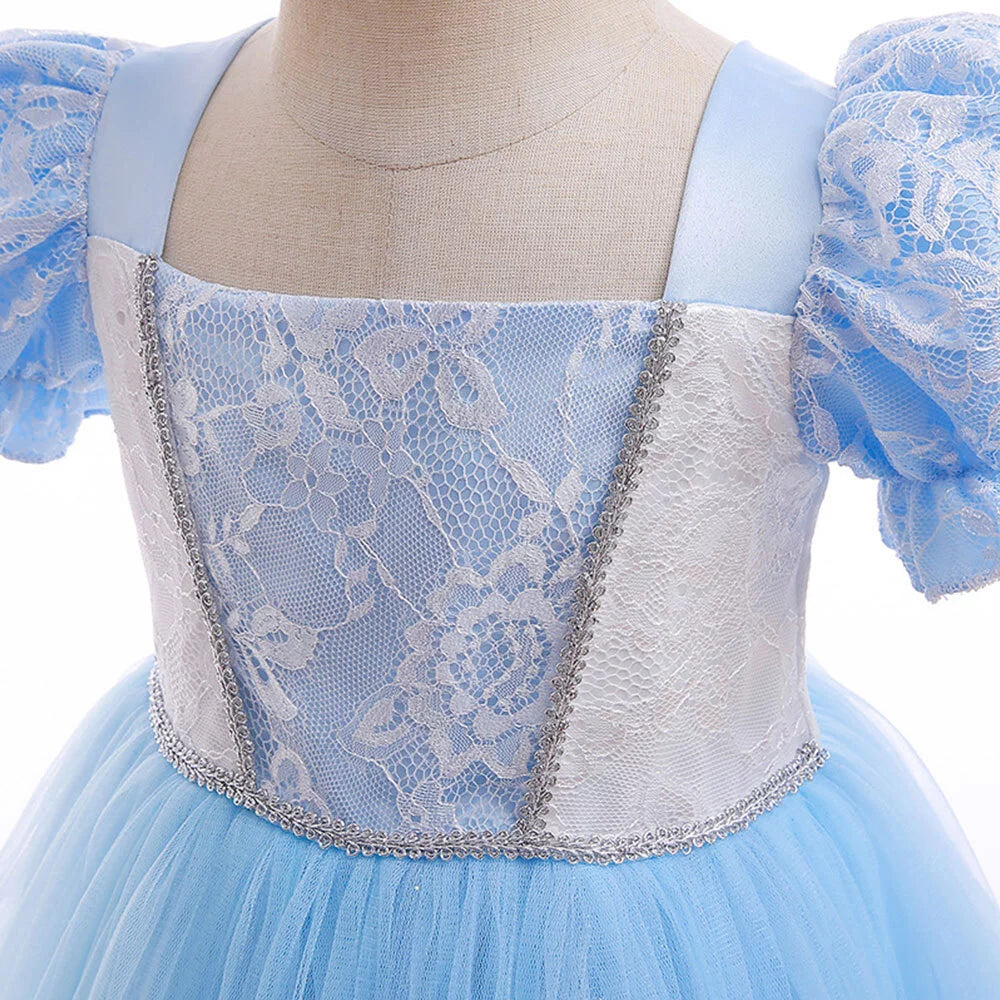 Girls Cinderella Dress Princess Costume Halloween Fancy-Dress for 3-10 Years