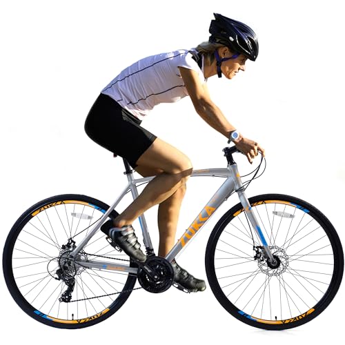 700C Wheel Road Commuter Bike, 700C Road Bike,24 Speed Hybrid Road Bicycle with Light Aluminum Alloy Frame for Adult Men and Women，Heavy Duty Racing Bike Up to 330LBS,4 Colors