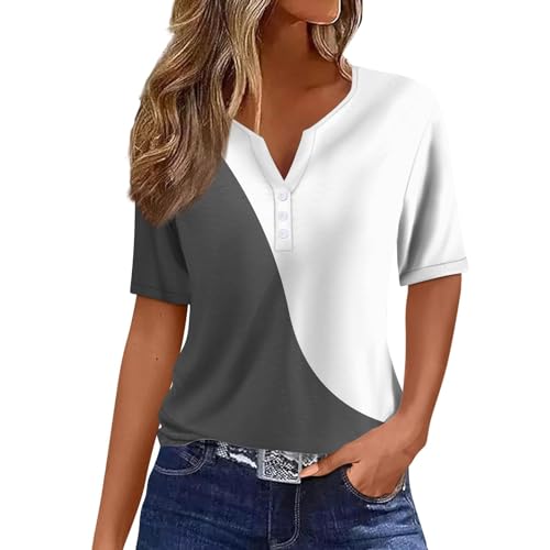 Womens Tops Summer Dressy Casual V Neck T-Shirts Short Sleeve Blouse Fashion 2024 Cute Spring Tunic Tops