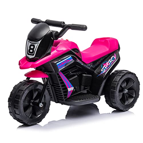 PoderLeo 6V Kids Ride on Motorcycle, Toddler Motorcycle with Music, Mini Motorbike for Kids, 3 Wheeled Electric Motorcycle for Kids, Gift for Boys & Girls