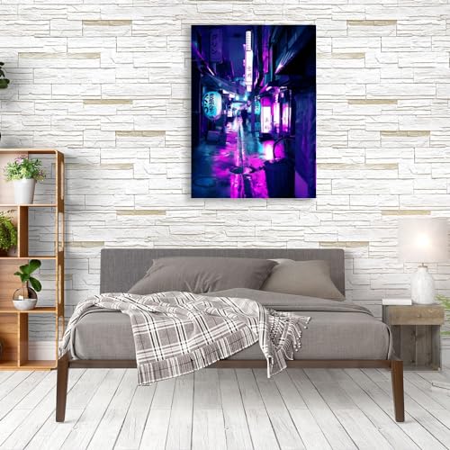 LivelyGazelle Cyberpunk Tone-16Japanese Cyberpunk Canvas Print Japanese Neon Style Poster Tokyo Anime Wall Art Picture Gift