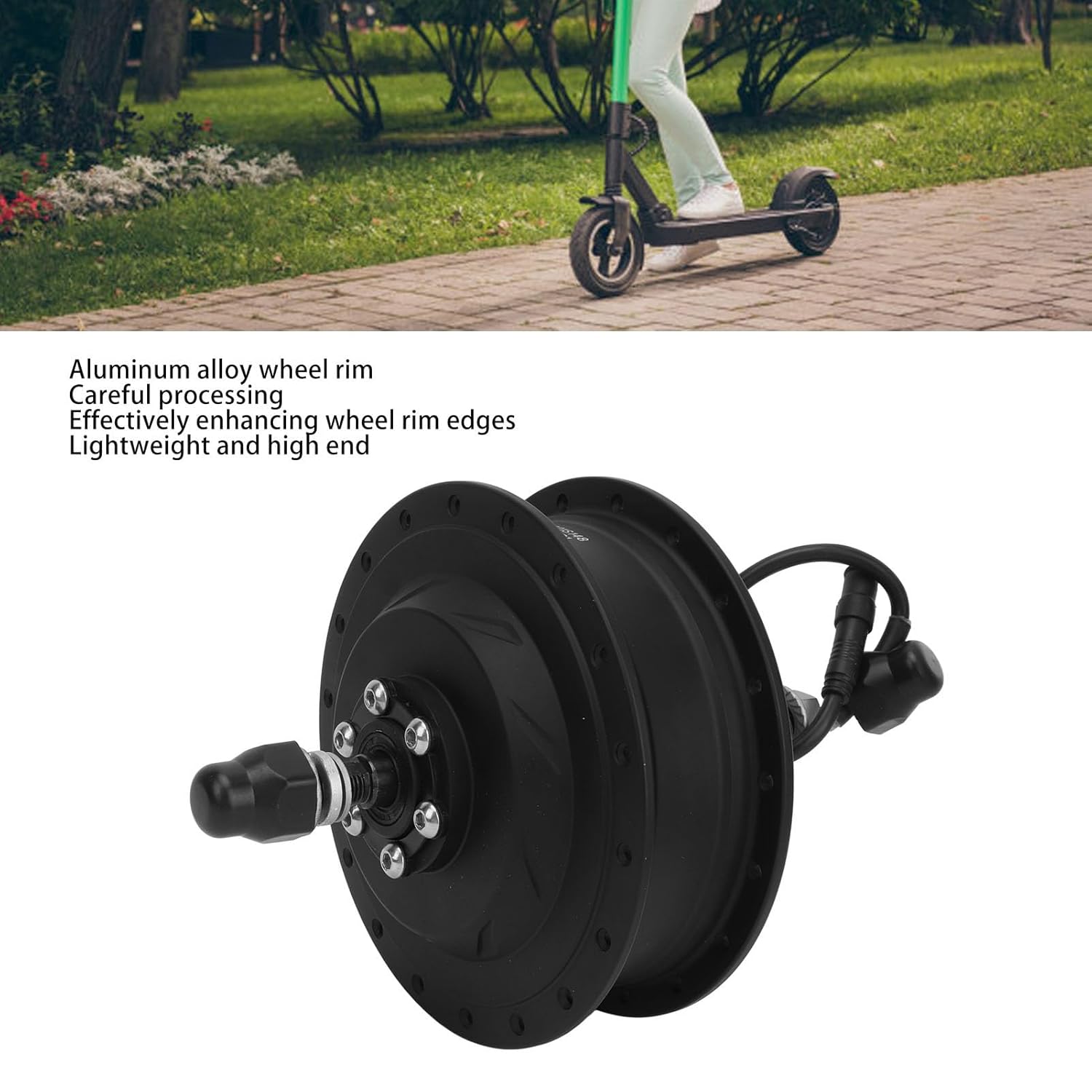 36V 500W Rear Wheel Hub Motor, Waterproof Electric Bicycle Bike Gear Hub Motor Mountain Bike Lithium Battery Conversion 9 Pin Wire Brushless Geared