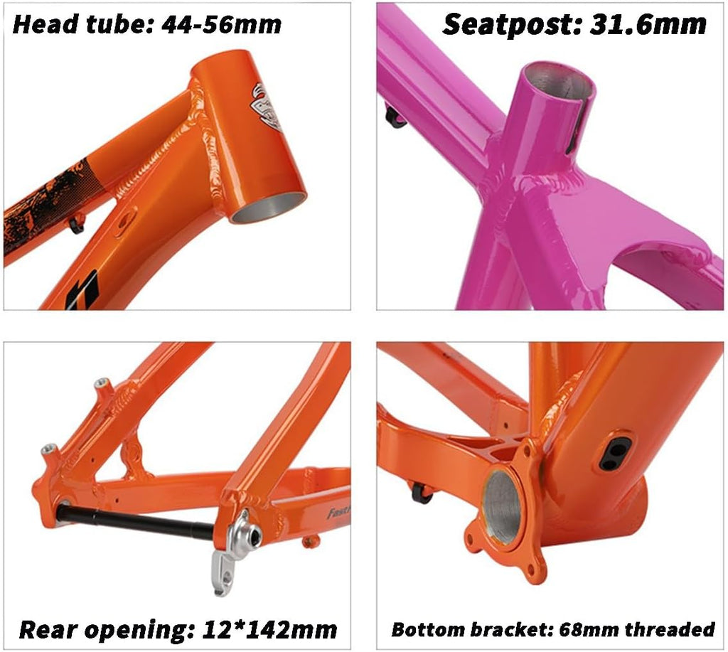 Bikes Frame 26er/27.5er Hardtail Mountain Bikes Frame Thru Axle 12 * 142mm Aluminum Alloy Rigid Frame Internal Routing