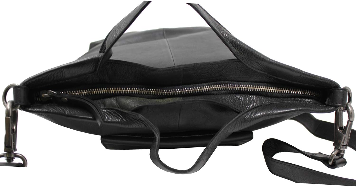 Latico Leathers Bianca Leather Tote Bag for Women (Black) - Made From 100% Authentic Leather Handcrafted by Artisans - Top Handle Crossbody Bag Versatile Women Purses and Handbags for Work & School