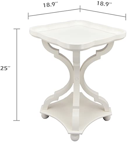 Rustic Farmhouse Cottagecore Accent End Table X 2, Natural Tray Top Side Table Nightstand for Family, Dinning or Living Room, Handcrafted Finish, Modern, 19" L x 19" W x 25" H