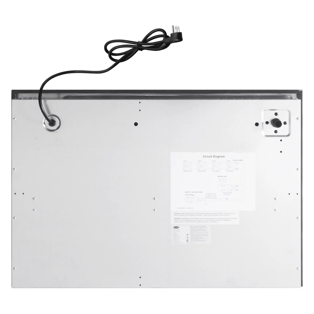 Gas Cooktop with 4 Sealed Italian Made Burners in Stainless Steel