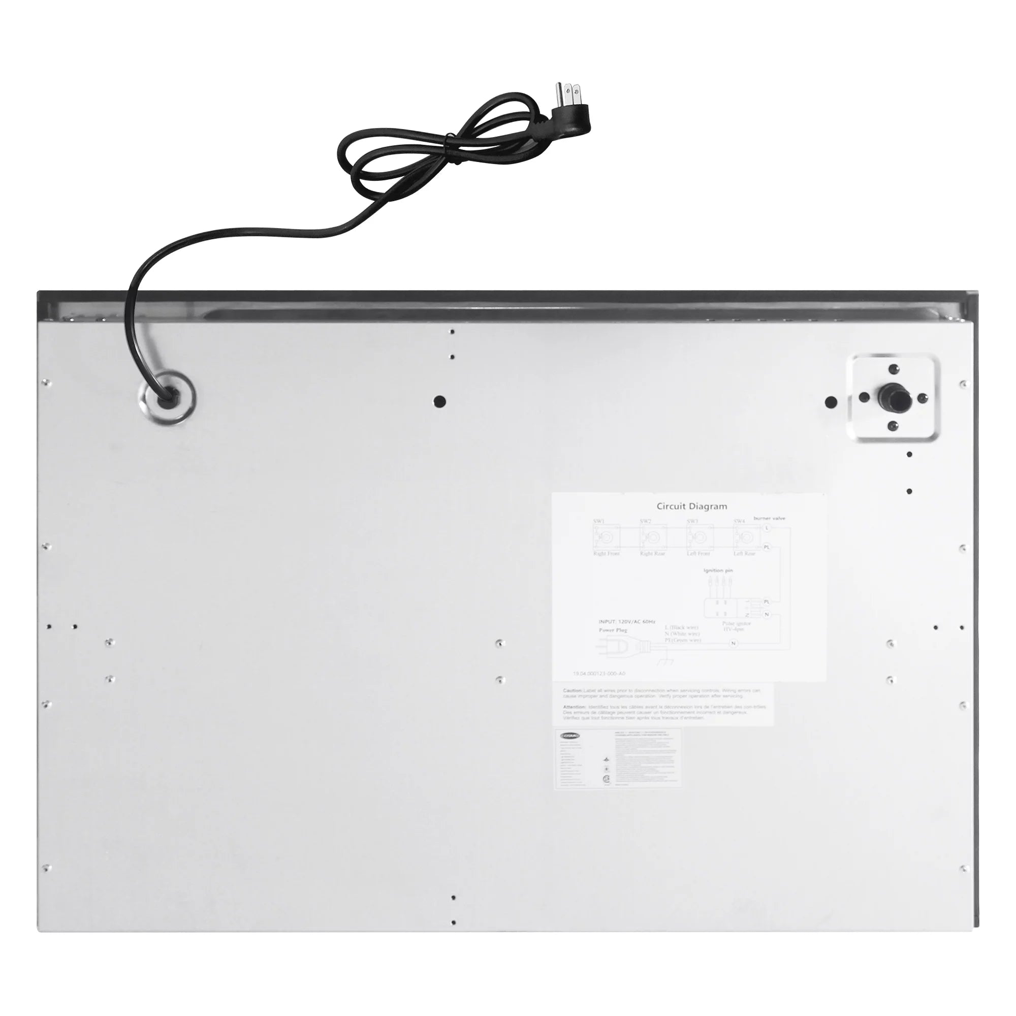 Gas Cooktop with 4 Sealed Italian Made Burners in Stainless Steel