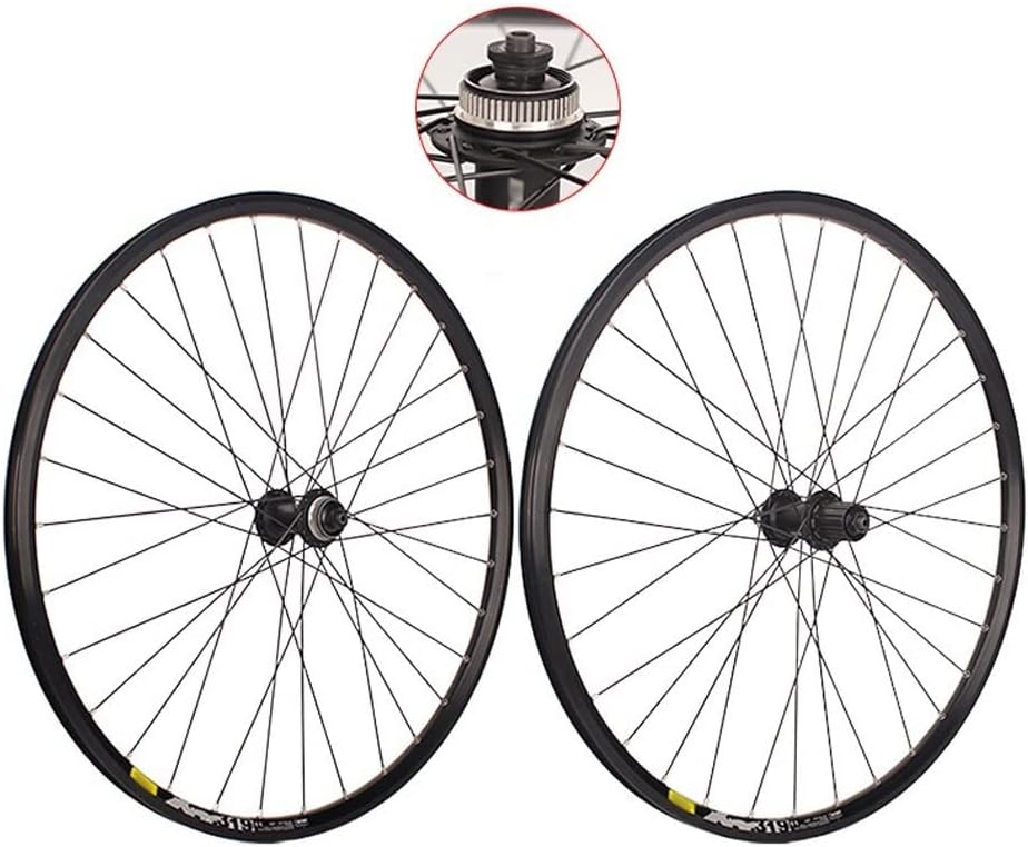 Mountain Bike Wheelset 26" 27.5" 29" Bicycle Rim MTB Centerlock Disc Brake Wheels Quick Release 32 Holes Cassette Hub for 7/8/9/10 Speed 1920g (Color : Black, Size : 27.5'')