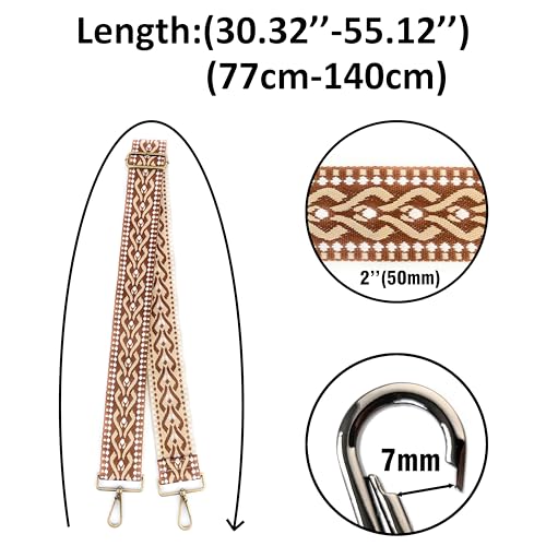 VersaKits Purse Strap Replacement Crossbody 2'' Wide Adjustable Shoulder Strap Guitar Style Ethnic Jacquard Weave