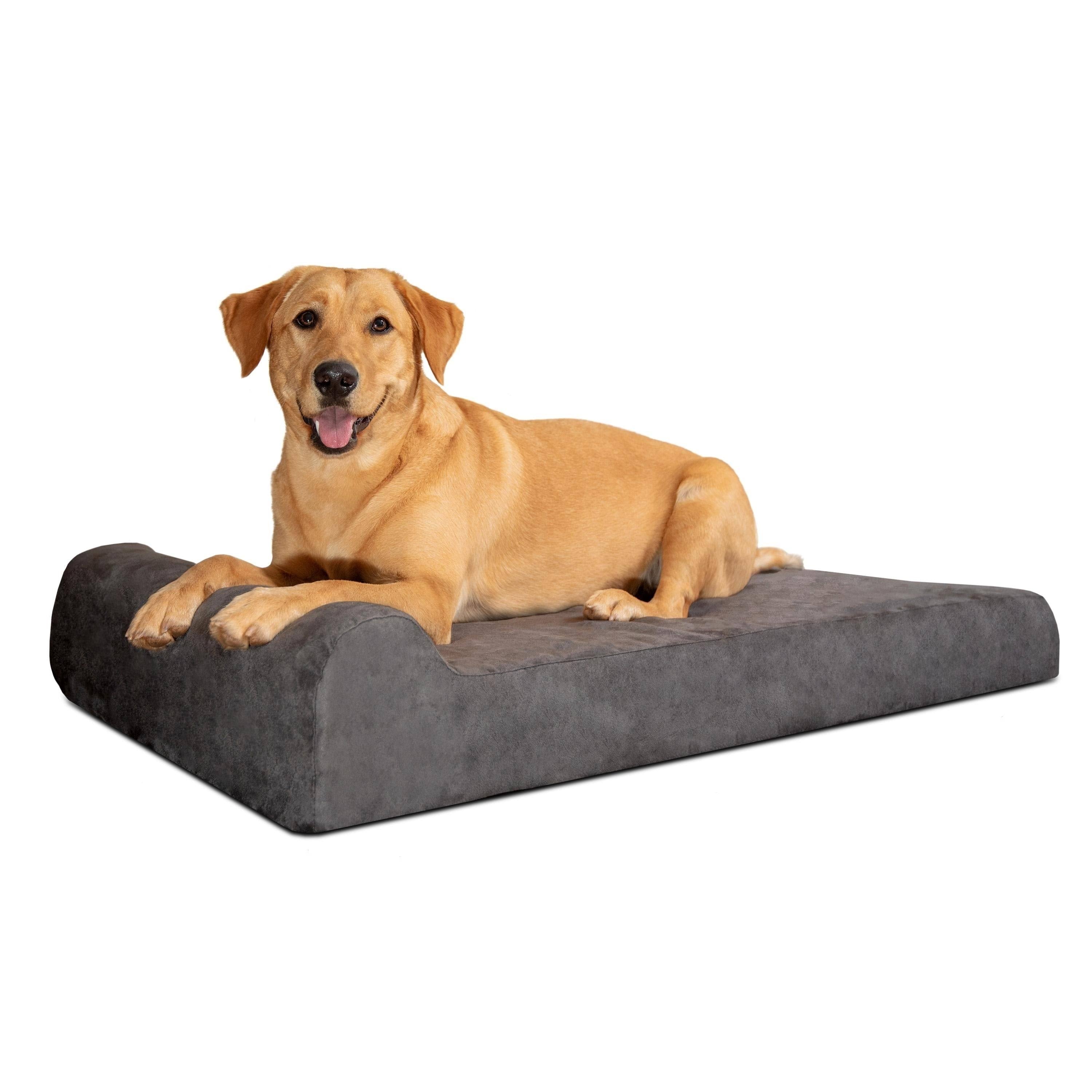 Big Barker Barker Junior 4x22 Orthopedic Dog Bed - Headrest Edition - Charcoal Gray - Medium - 33x22 x 21x22 x 4x22