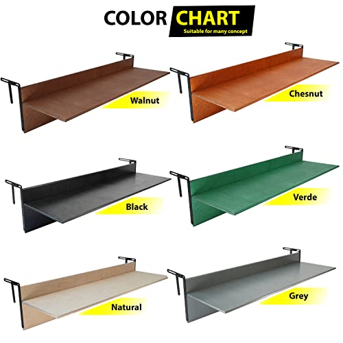 Balcony Bar Table for Railings, Outdoor Folding Deck Rail Table for Patio, Balcony Hanging Desk for Many Railings Compatible, Wooden Bar Serving Table for Porch (Chestnut, XL: 47.3 x 11.8 inches)