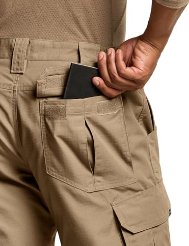 CQR Men's Tactical Pants, Water Resistant Ripstop Cargo Pants, Lightweight EDC Work Hiking Pants, Outdoor Apparel