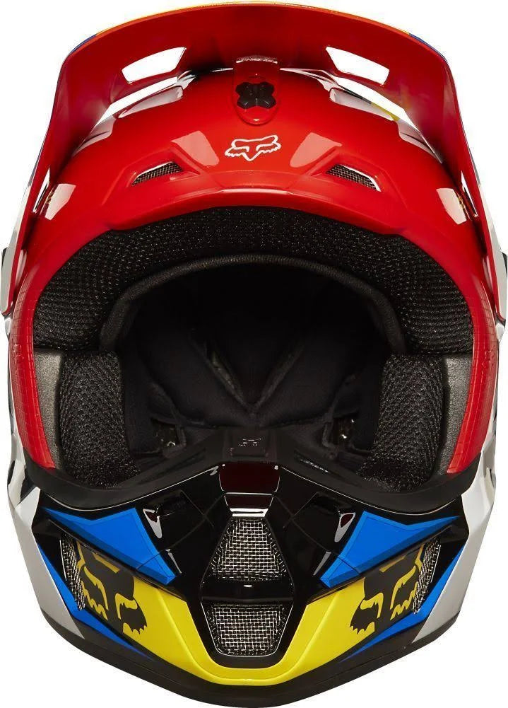 Fox Racing Race Mens V2 Motocross Motorcycle Helmet Black Red Small