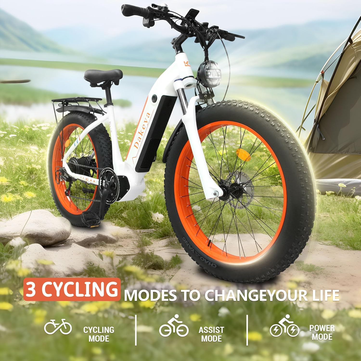 Da08 Electric Bike for Adults,1000W Brushless Motor,7-Speed with Removable 48V 15AH Battery,26" x 4.0 Fat Tire Electric Bike Up to 31MPH Off Road Beach Mountain Electric Bicycle.