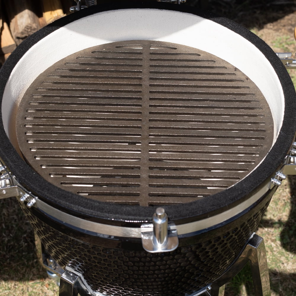 Titan Great Outdoors Dual Sided 18in Cast Iron Grill Grate, Fits LGE & Kamado Joe, Wide or Narrow Sear Marks